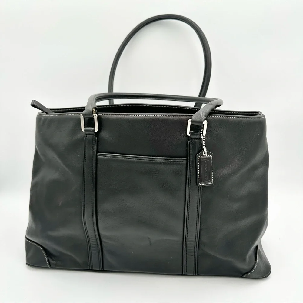 Coach Black Leather Tote Bag